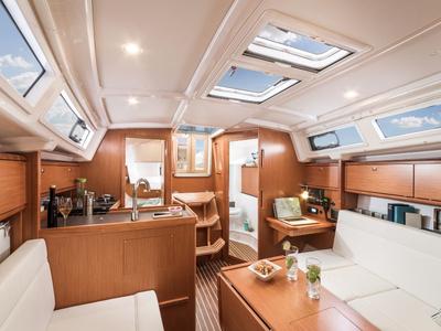 Galley of Siesta IV, a Bavaria Cruiser 34 sailboat at Punat, Croatia