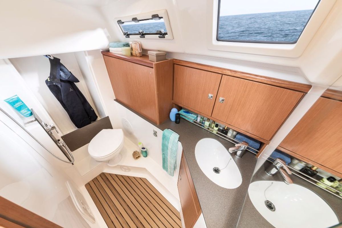 Head on Siesta IV, a Bavaria Cruiser 34 sailboat at Punat, Croatia