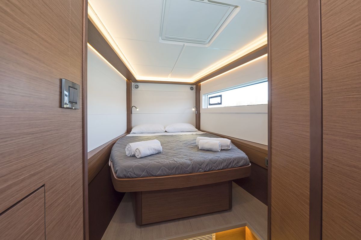 Cabin on Emmelia, a Lagoon 46 catamaran at Athens, Greece