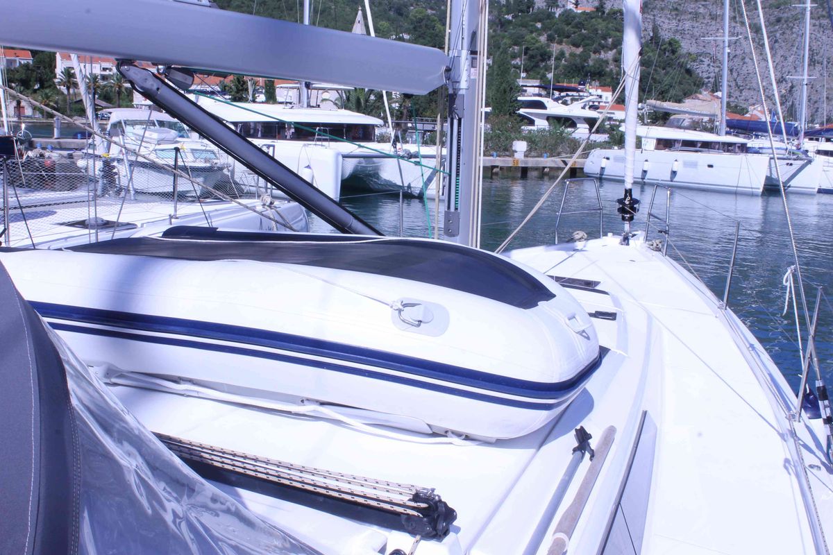 Deck of Marlera, a Dufour 430 sailboat at Dubrovnik, Croatia
