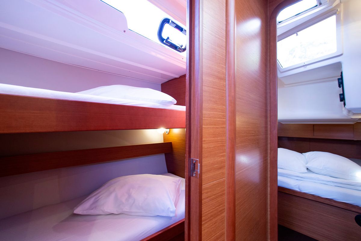 Cabin on Lana V, a Dufour 430 GL sailboat at Split, Croatia
