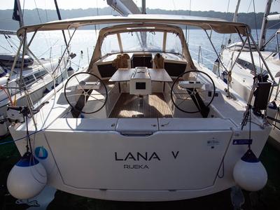 Cockpit of Lana V, a Dufour 430 GL sailboat at Split, Croatia
