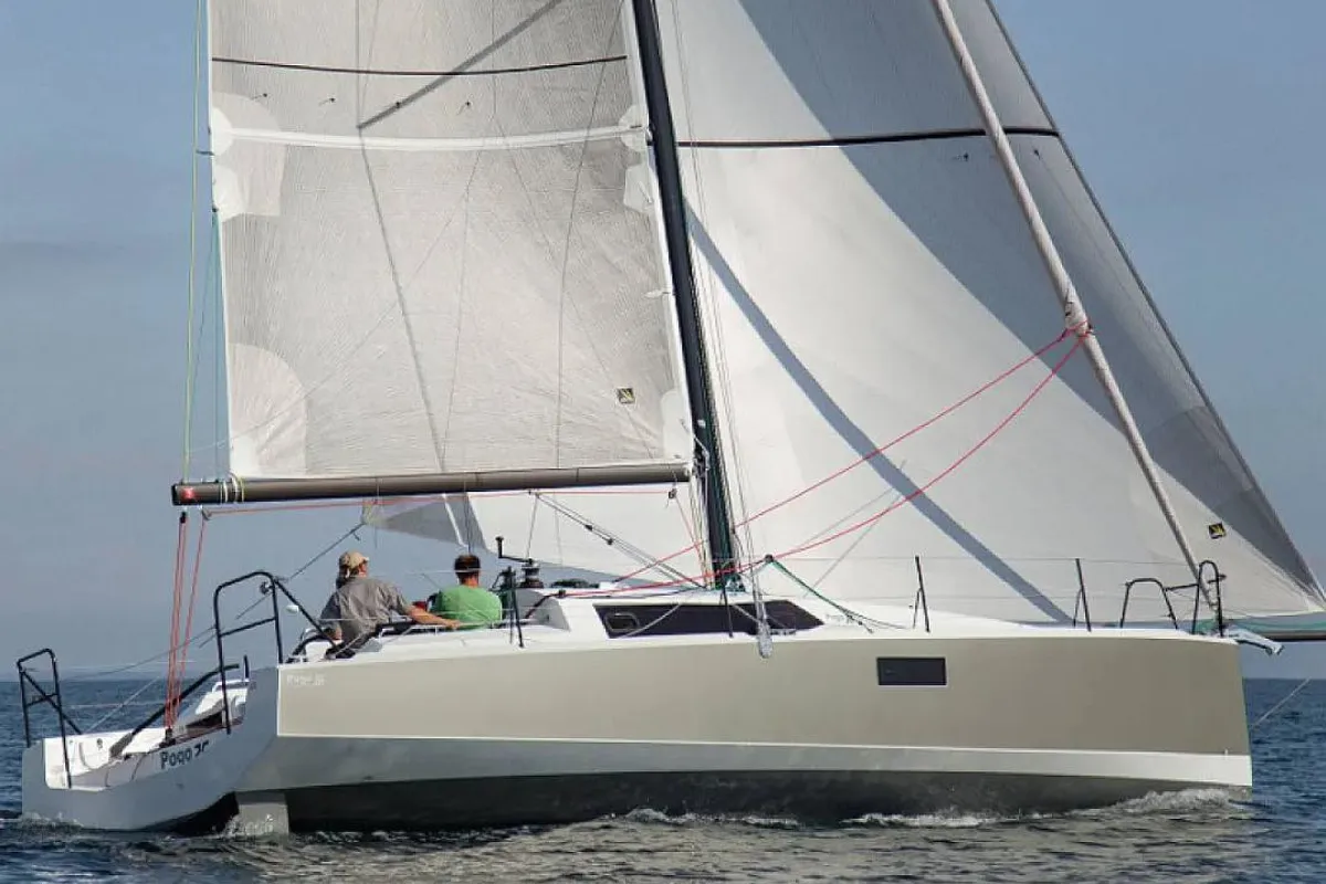 Exterior view of Little Wing, a Pogo Structures Pogo 36 sailboat at Alameda, United States