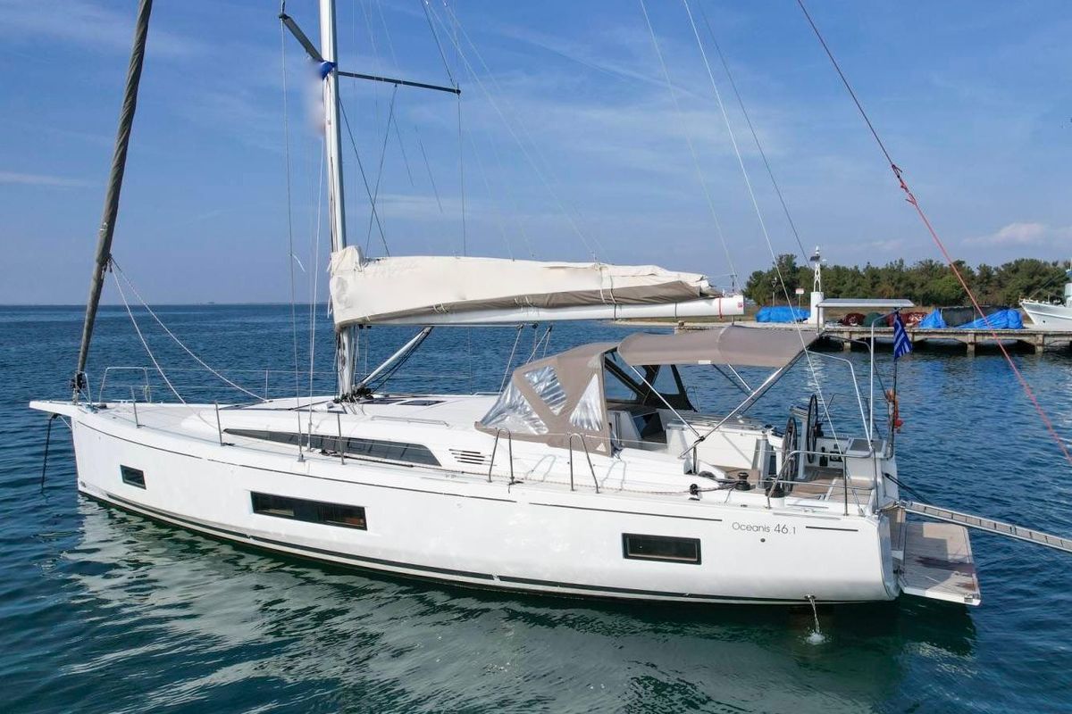 Galley of Blue Satellite, a Beneteau Oceanis 46.1 sailboat at Athens, Greece
