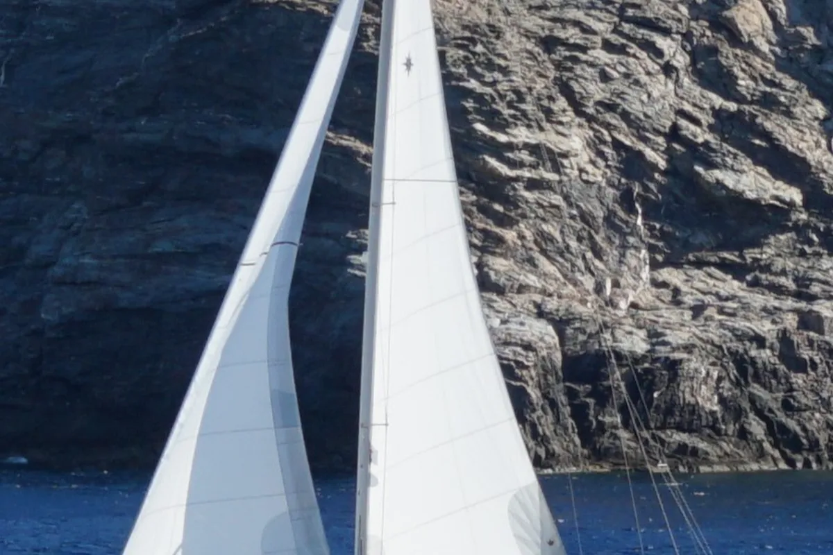 Deck of Blue Satellite, a Beneteau Oceanis 46.1 sailboat at Athens, Greece