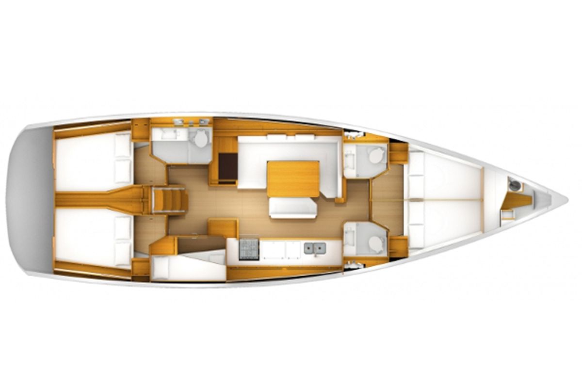 Floor plan of Oceanlord, a Jeanneau Sun Odyssey 509 sailboat at Nieuwpoort, Belgium