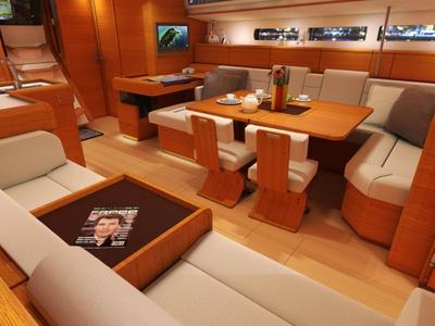 Salon of Oceanlord, a Jeanneau Sun Odyssey 509 sailboat at Nieuwpoort, Belgium