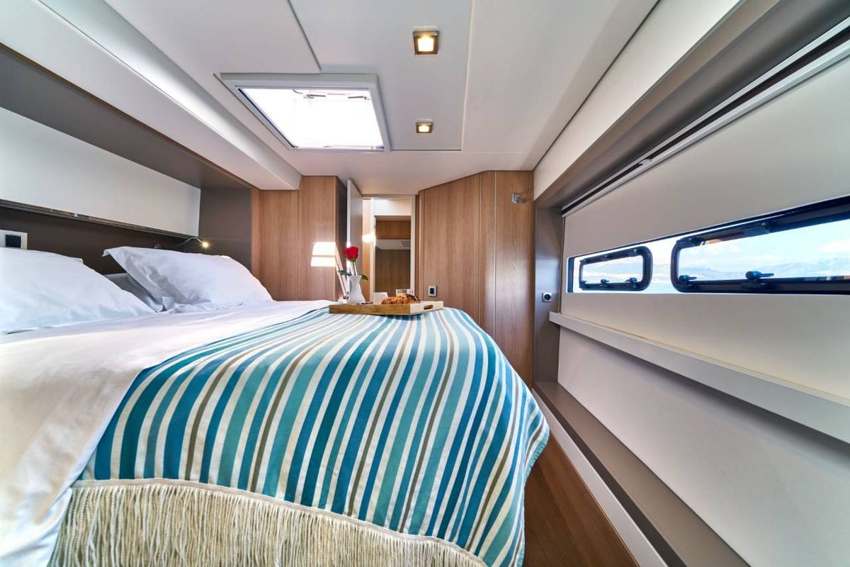 Cabin on Atlantic, a Bali 4.6 catamaran at Figari/Golfo Aranci, Italy