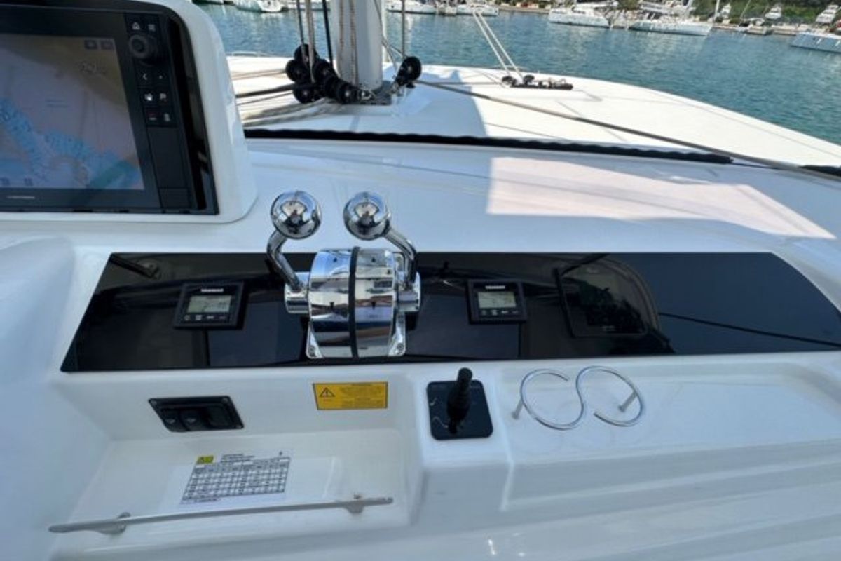 Cockpit of Mira, a Lagoon 46 catamaran at Općina Sukošan, Croatia