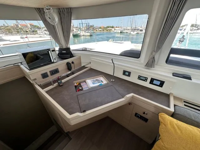 Cockpit of Mira, a Lagoon 46 catamaran at Općina Sukošan, Croatia