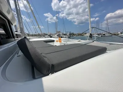 Deck of Mira, a Lagoon 46 catamaran at Općina Sukošan, Croatia