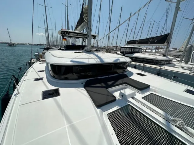 Deck of Mira, a Lagoon 46 catamaran at Općina Sukošan, Croatia