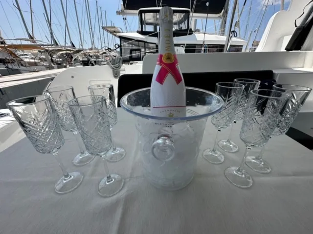 Deck of Mira, a Lagoon 46 catamaran at Općina Sukošan, Croatia