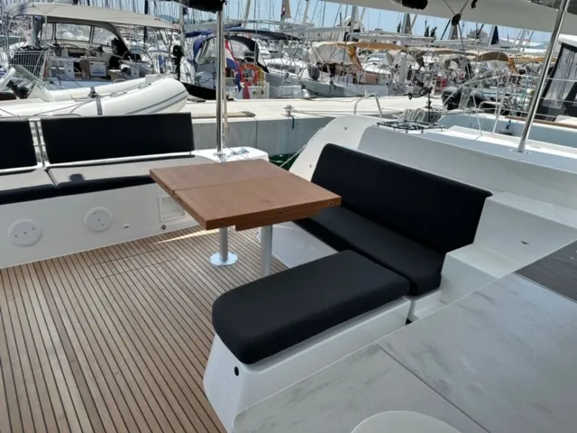 Deck of Mira, a Lagoon 46 catamaran at Općina Sukošan, Croatia
