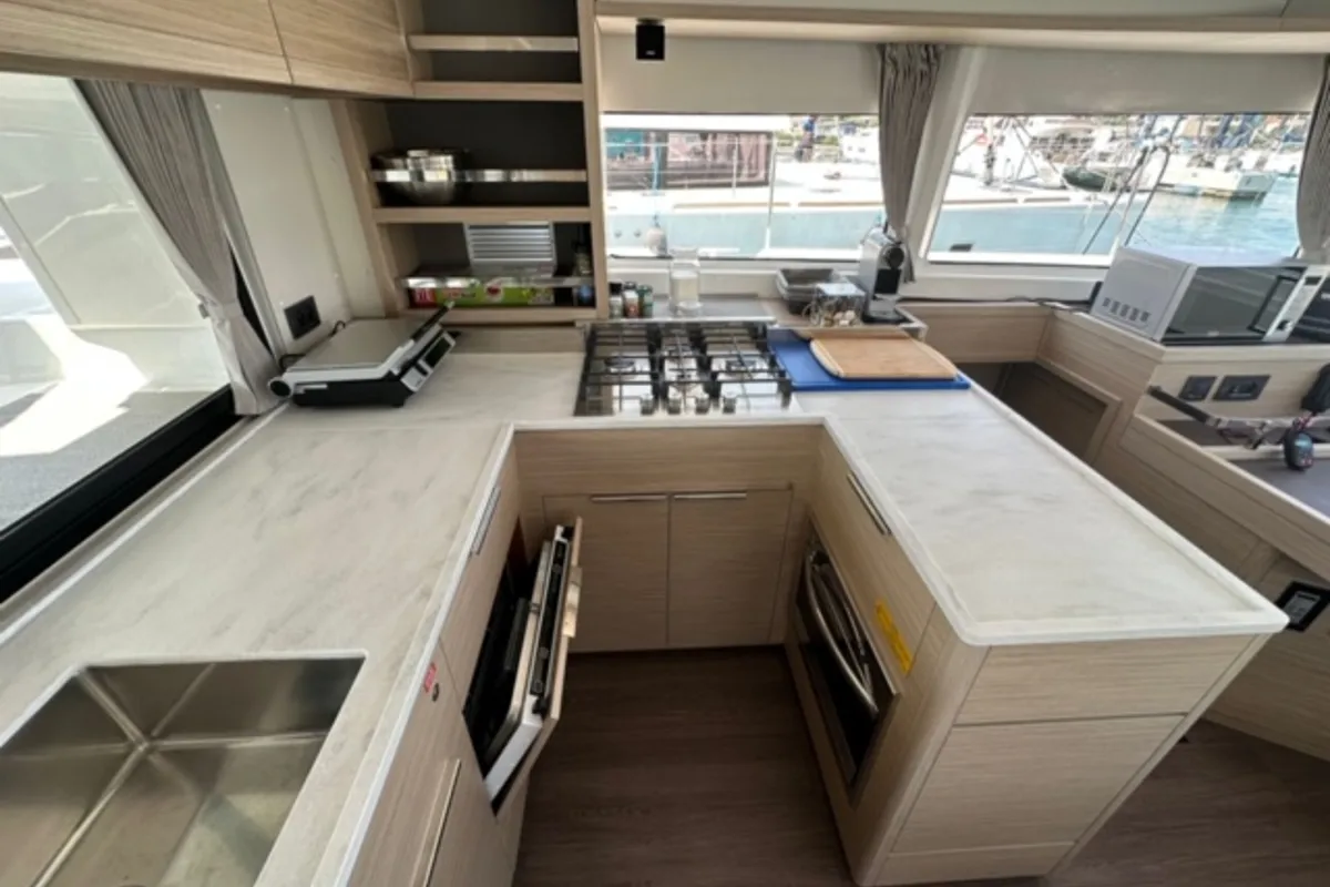 Galley of Mira, a Lagoon 46 catamaran at Općina Sukošan, Croatia