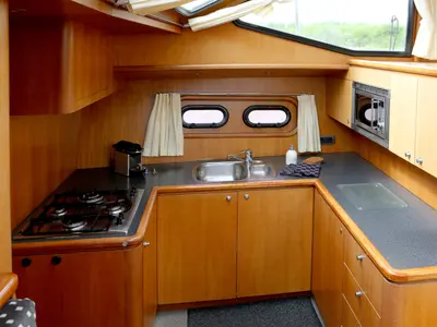 Galley of Royal, a Pacific Allure 155 motorboat at Heukelum, Netherlands