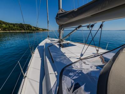 Deck of Vivid, a Hanse Yachts Hanse 510 sailboat at Grad Kaštela, Croatia