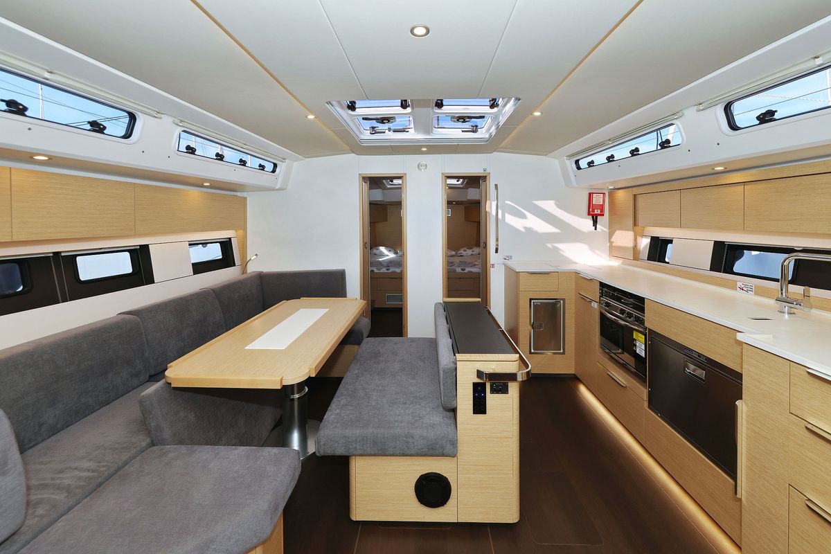 Salon of Vivid, a Hanse Yachts Hanse 510 sailboat at Grad Kaštela, Croatia