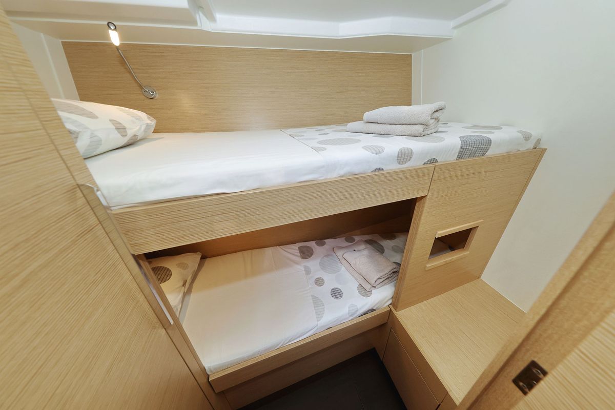 Cabin on Vivid, a Hanse Yachts Hanse 510 sailboat at Grad Kaštela, Croatia