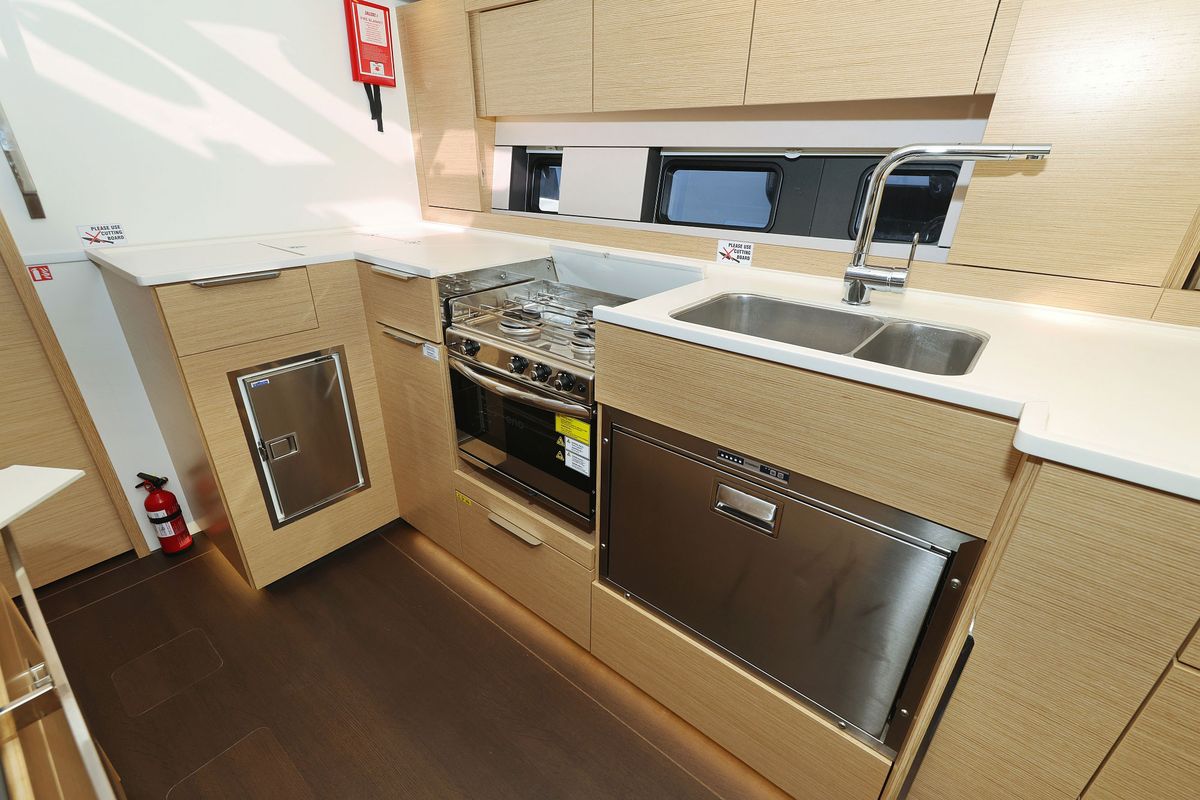 Galley of Vivid, a Hanse Yachts Hanse 510 sailboat at Grad Kaštela, Croatia