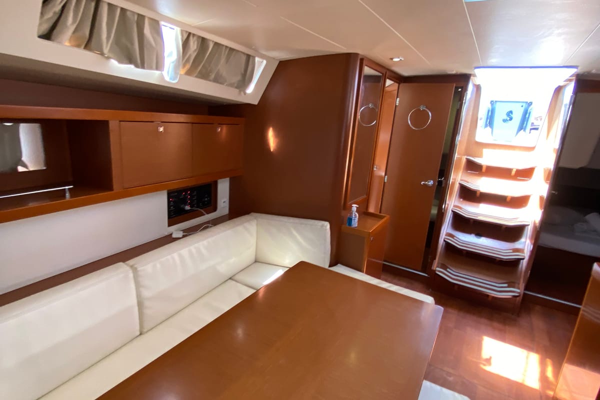 Salon of Callidora, a Beneteau Oceanis 45 sailboat at Municipal Unit of Rhodes, Greece