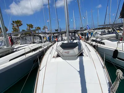 Deck of Callidora, a Beneteau Oceanis 45 sailboat at Municipal Unit of Rhodes, Greece