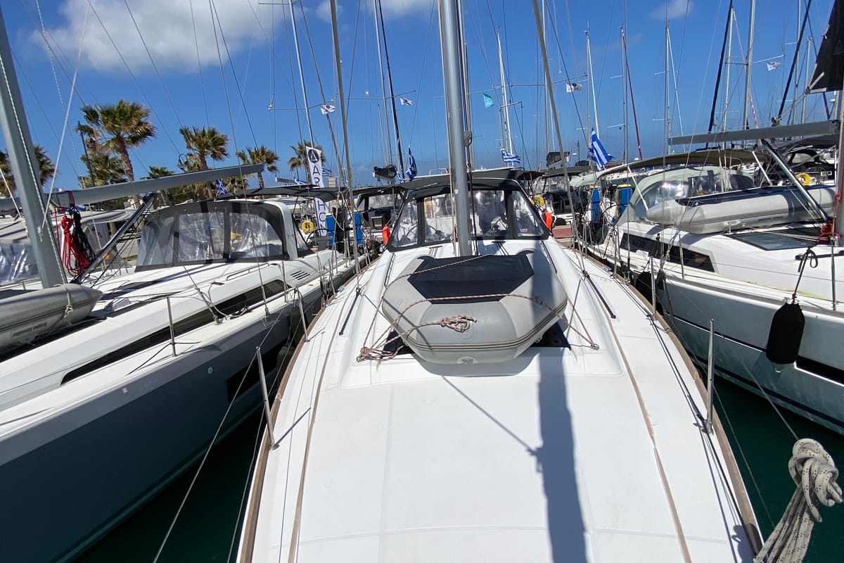 Deck of Callidora, a Beneteau Oceanis 45 sailboat at Municipal Unit of Rhodes, Greece