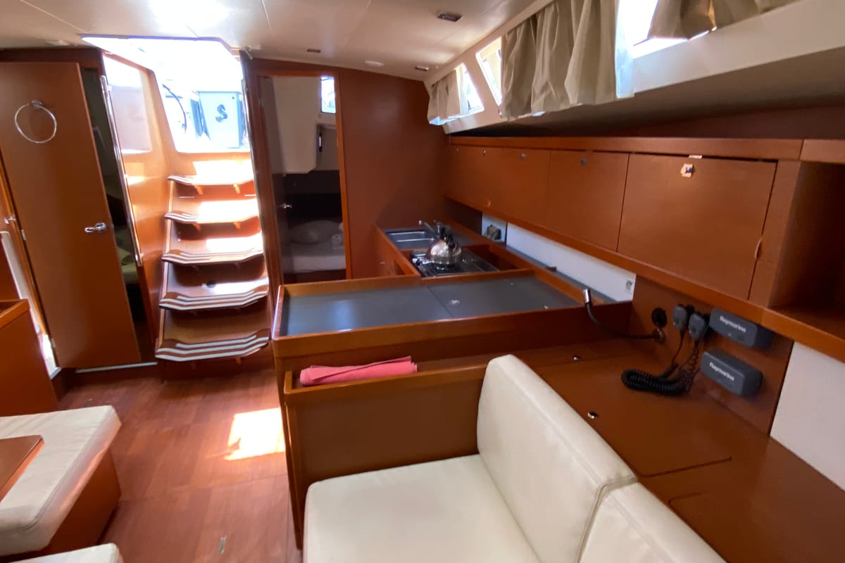 Salon of Callidora, a Beneteau Oceanis 45 sailboat at Municipal Unit of Rhodes, Greece