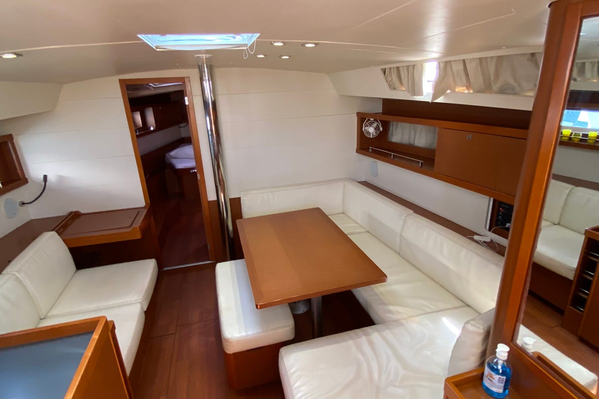 Salon of Callidora, a Beneteau Oceanis 45 sailboat at Municipal Unit of Rhodes, Greece