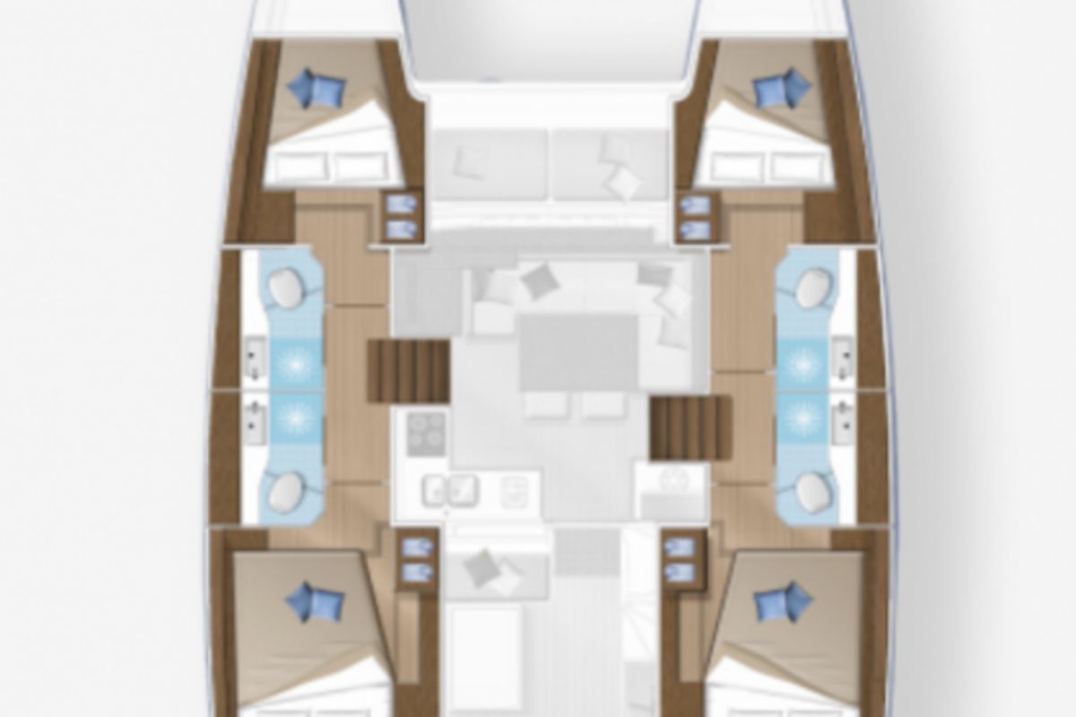 Floor plan of Bubbles Up, a Lagoon 40 catamaran at Road Town, British Virgin Islands