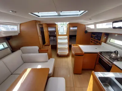 Salon of Apollonas, a Jeanneau Sun Odyssey 440 sailboat at Gouvia, Greece