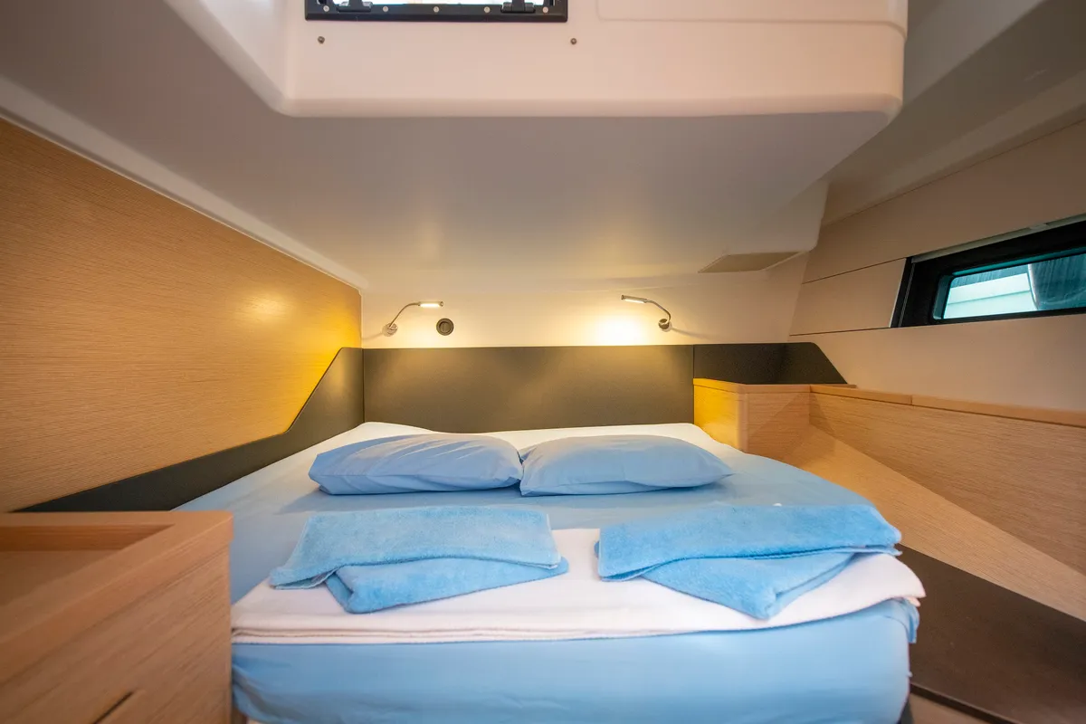 Cabin on Yassica, a Hanse Yachts Hanse 460 sailboat at Fethiye, Turkey