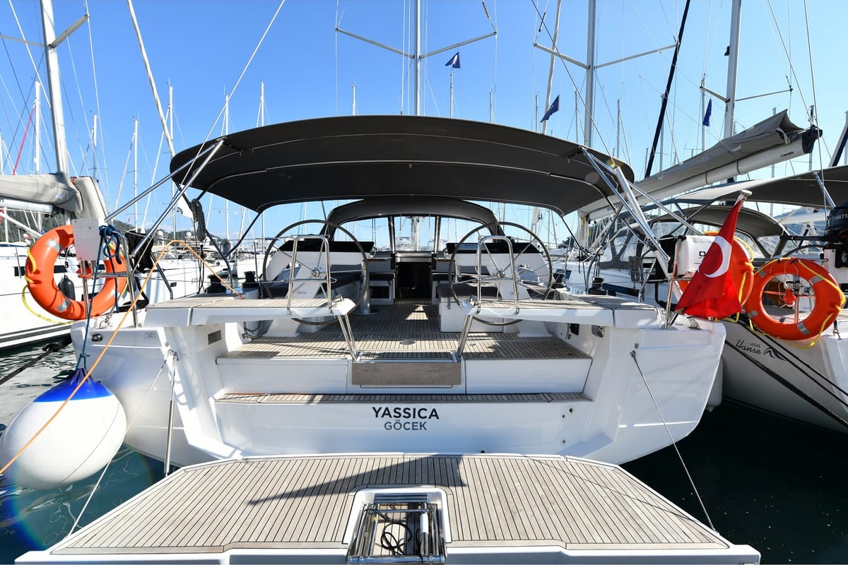 Yassica, a Hanse Yachts Hanse 460 sailboat at Fethiye, Turkey