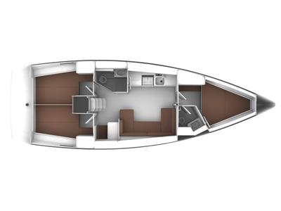 Floor plan of Erifyli, a Bavaria Cruiser 41 sailboat at Kos, Greece