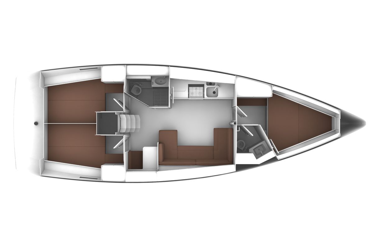 Floor plan of Erifyli, a Bavaria Cruiser 41 sailboat at Kos, Greece