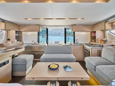 Galley of Pasha, a Lagoon 51 catamaran at Marmaris, Turkey