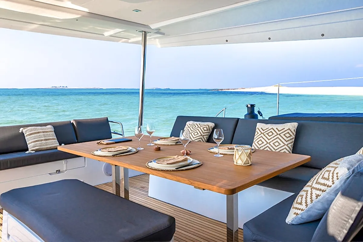 Cabin on Ocean Eye, a Fountaine Pajot Aura 51 catamaran at Grad Trogir, Croatia