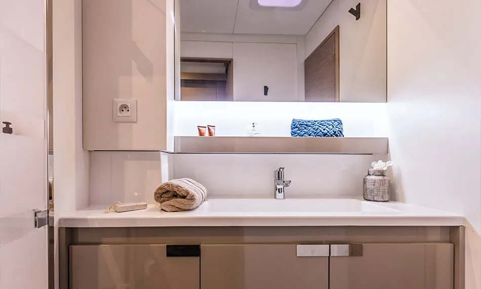 Galley of Ocean Eye, a Fountaine Pajot Aura 51 catamaran at Grad Trogir, Croatia