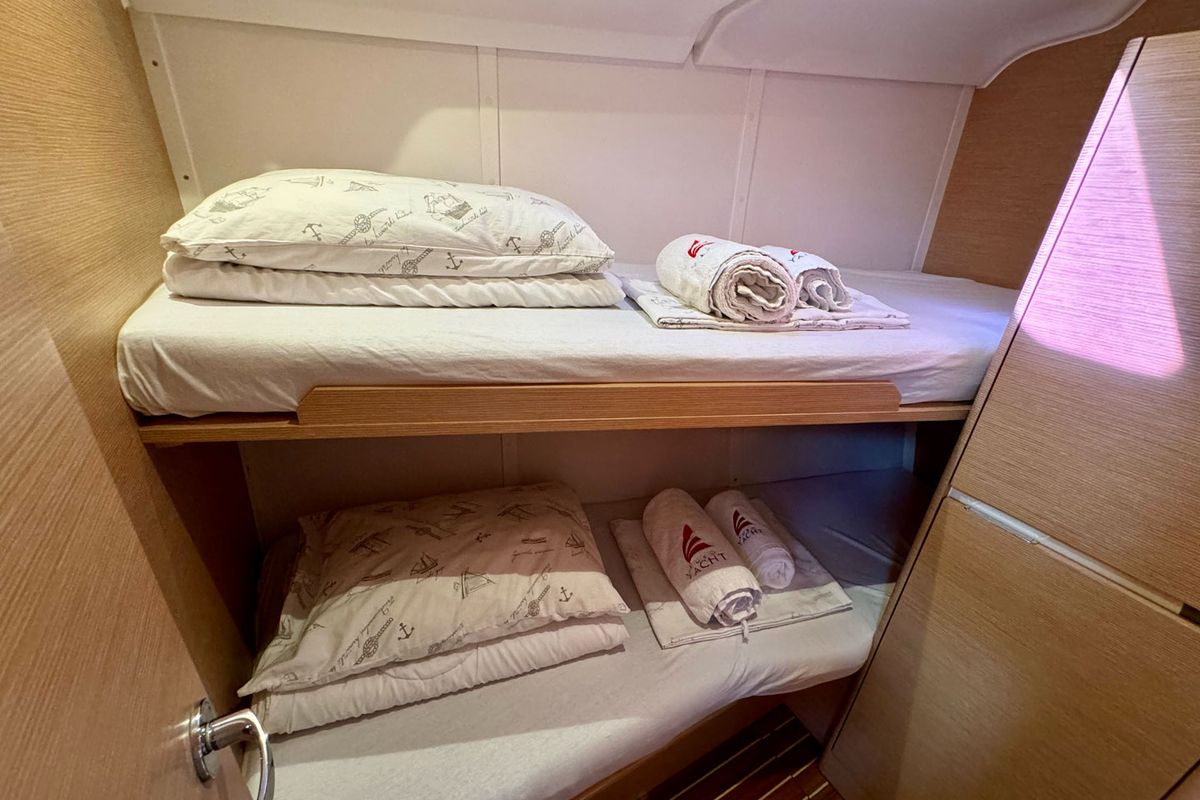 Cabin on Adelyna, a Elan Impression 45 sailboat at Grad Biograd na Moru, Croatia