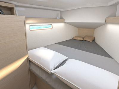 Cabin on Orionis, a Beneteau Oceanis 34.1 sailboat at Marmaris, Turkey