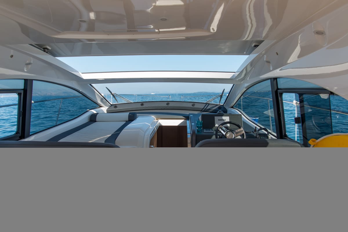 Salon of Sandy I, a Bavaria SR41 yacht at Kontokali, Greece