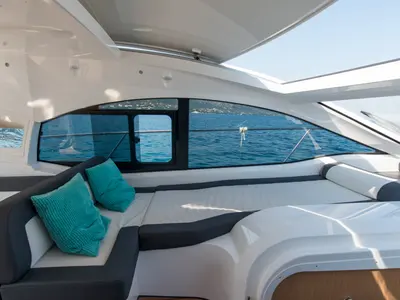 Deck of Sandy I, a Bavaria SR41 yacht at Kontokali, Greece