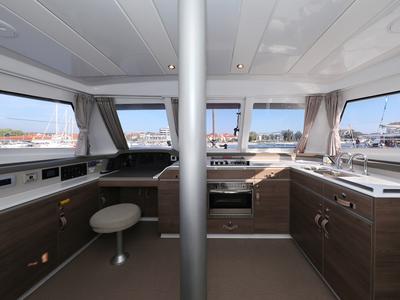 Galley of Ocean Office, a Bali Catspace catamaran at Grad Trogir, Croatia