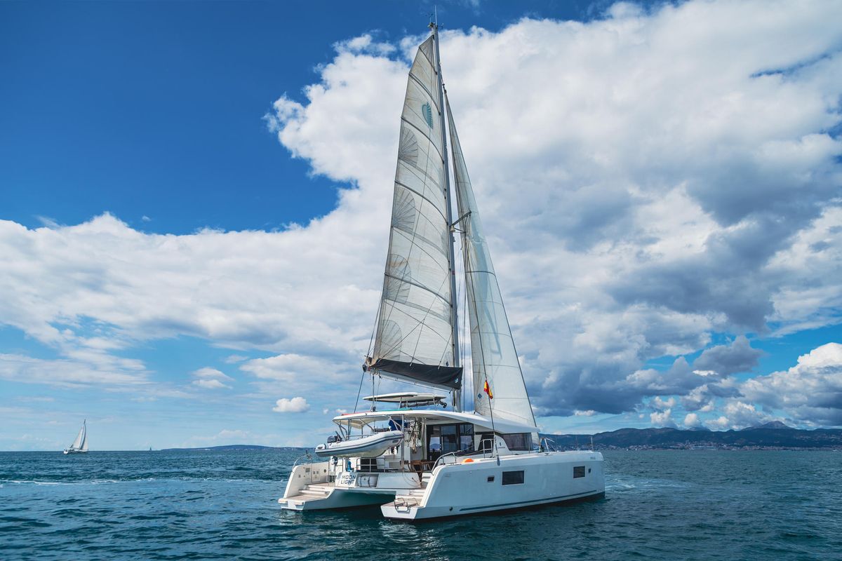 Exterior view of Moonlight, a Lagoon 42 catamaran at Grad Pula, Croatia