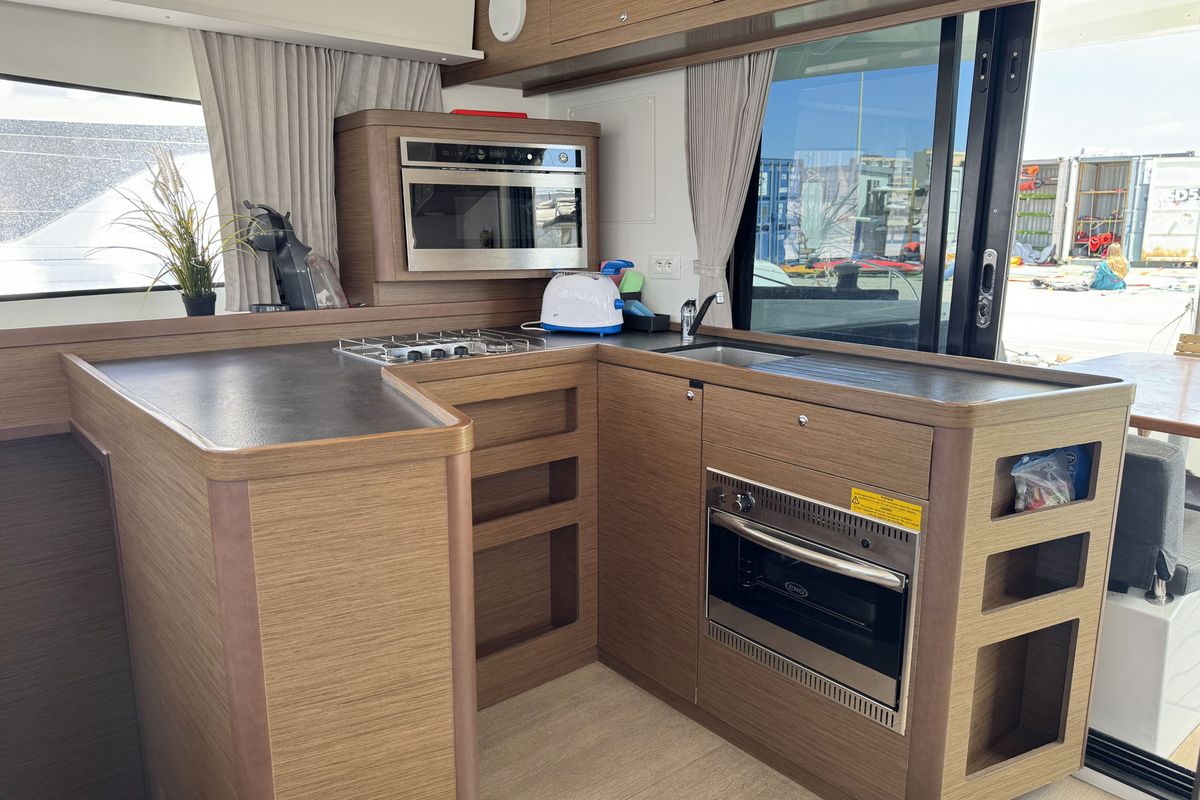 Galley of Moonlight, a Lagoon 42 catamaran at Grad Pula, Croatia