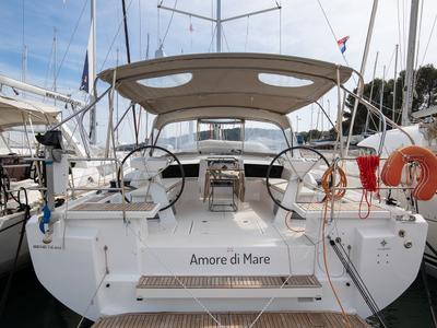 Cockpit of Amore di Mare, a Beneteau Oceanis 46.1 sailboat at Općina Medulin, Croatia