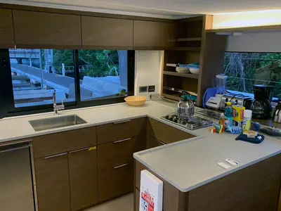 Galley of Maui, a Lagoon 46 catamaran at Seychelles, Eden Island Marina, Seychelles