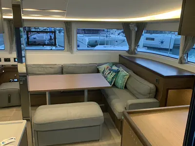 Salon of Maui, a Lagoon 46 catamaran at Seychelles, Eden Island Marina, Seychelles