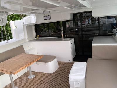 Deck of Maui, a Lagoon 46 catamaran at Seychelles, Eden Island Marina, Seychelles