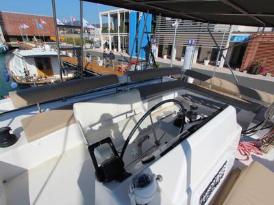 Cockpit of Amelie, a Dufour 48 Catamaran catamaran at Cecina, Italy